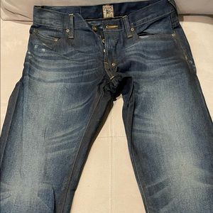 PRPS DEMON Blue Denim Jeans Men’s SIZE 31 Distressed Button Fly.